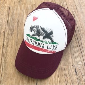 NWOT BILLABONG burgundy California trucker hat